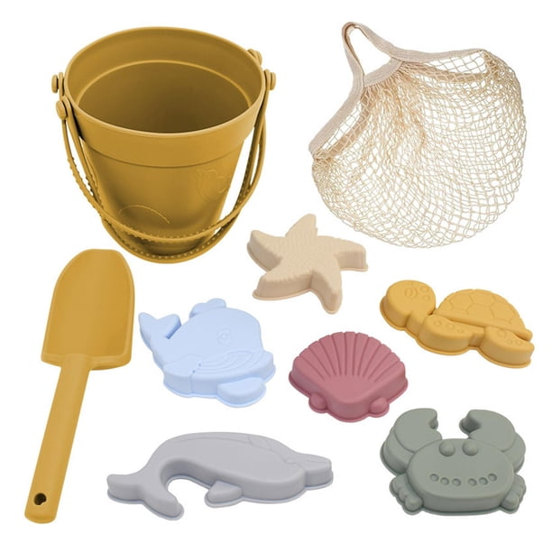 Conjunto de playa ideal para viajar, juguetes modernos para bebés para la playa, ideales para actividades al aire libre en verano. Amarillo