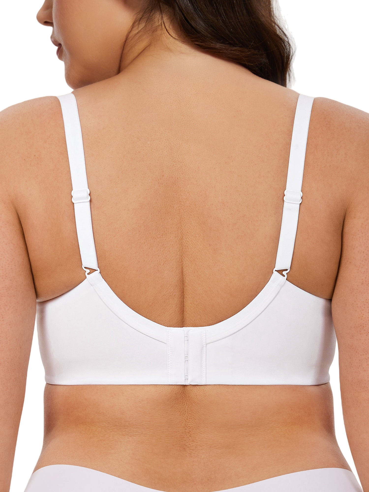 Deyllo Women Plus Size Bras Push-up Lift Up Bra Seamless Lightly Padded Underwire White Everyday T-Shirt Bra Clothes Size 40D