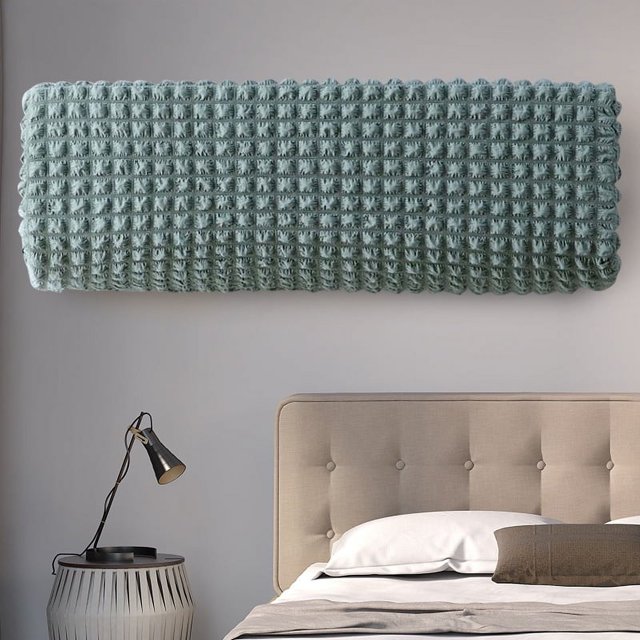Funda elástica para aire acondicionado, funda para aire acondicionado colgante a cuadros extra elástica, funda para polvo para el hogar