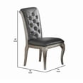 thumbnail image 5 of Benjara Set Of 2 Rubber Wood Dining Chair With Tufted Back- Gray And Silver, 5 of 5