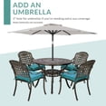 thumbnail image 2 of MEETWARM 5 Piece Patio Dining Set, Outdoor All-Weather Cast Aluminum Dining Table Set, Patio Furniture Set for Backyard Garden Deck, Include 4 Chairs, 4 Cushions and 1 Round Table, Ocean Blue, 2 of 7