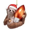 thumbnail image 4 of Santa's Holiday Season Sloth Christmas Ornament: Each, 4 of 4