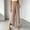 Khaki, variant on Color Elastic Waist Pants, Side Slit Curved Hem Casual Trousers with Pockets, Women's Solid Color Elastic Waist Pants With Side Slit Curved Hem And Functional Pockets Casual Trousers