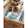 thumbnail image 3 of Fall Thanksgiving Washable Placemats Set of 6 Teal Pumpkin Table Mats for Kitchen Dining Table, Heat-Resistant Cotton Linen Place Mats for Indoor Outdoor Parties Holiday Decoration, Eucalyptus Leaf, 3 of 6