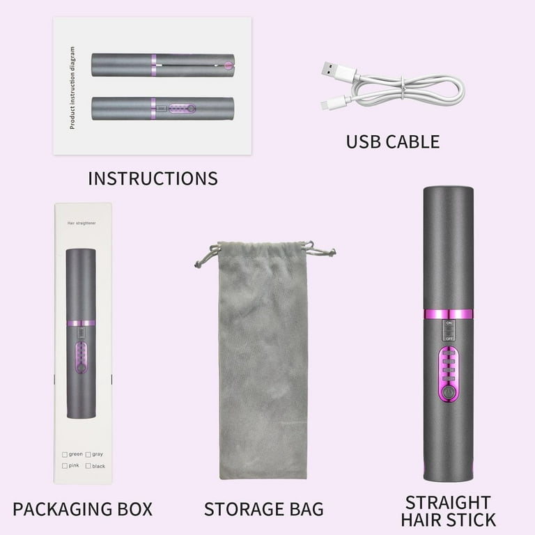 B-Qtech Cordless Hair Straightener and Curler 2-in-1, Mini Ceramic