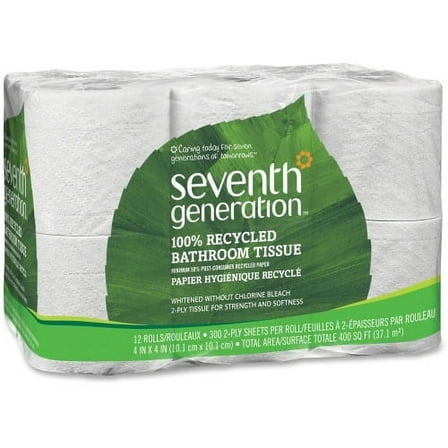 Seventh Generation, Bathroom Tissue, Recycled, 2-Ply, 240 Sheets, 12 Roll/Pack, White