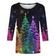 thumbnail image 5 of Camisetas de Navidad para Mujeres, 3/4 Manga Cuello Redondo Blusa con Estampado de Vacaciones, Top de Moda Casual, 5 of 9