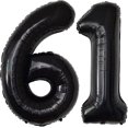 thumbnail image 1 of Globos de helio de mylar LIUXGMXG número gigante negro 61 40 pulgadas, 1 of 5