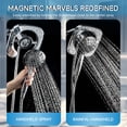 thumbnail image 3 of High Pressure Shower Heads, Brochao 7.1Inch 2 in 1 Rainfall Shower head & Handheld Showers with Magnetic Docking System, 6 Function Handheld Shower Head, 3 of 14