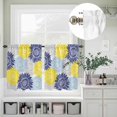 thumbnail image 5 of Kitchen Window Curtains Valance and Tier Set, Watercolor Blue Yellow Blooming Sunflowers Rod Pocket Tier Curtain Valance Set, Abstract Flowers Light Filtering Cafe Curtains for Bedroom Living Room, 5 of 9