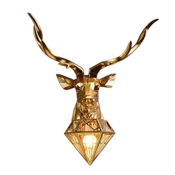 Matsuzay Modern Deer Head Wall Lamp Animal Elk Gold Sconce for Loft Corridor Lounge Iluminación y accesorios