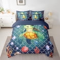 thumbnail image 2 of YST Sea Turtle Bedding Set, Queen, 7-Piece, Ocean Theme, Mermaid Tails, Polyester, Bed in a Bag, 2 of 5