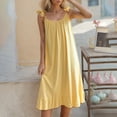 thumbnail image 5 of snilers Long Nightgowns for Women Soft Ladies Sleepwear Gowns Summer Short Sleeve Nightdress Ruffle Loose Flowy House Dress, 5 of 7
