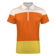thumbnail image 4 of Candy Corn Pattern Men Zipper T-shirt Summer Casual Short Sleeve T-shirt Top, 4 of 7