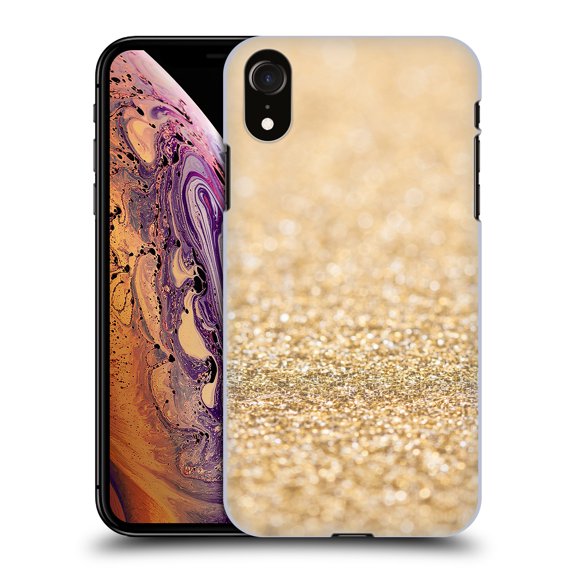 Head Case Designs Officially Licensed PLdesign Glitter Sparkles Champagne Gold Hard Back Case Compatible with Apple iPhone XR