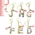 thumbnail image 2 of Colorful Acrylic Initial Keychain with Pink Tassels Decor Letter Cup Pendant Keyring Water Bottle Decoration Birthday Gift, 2 of 8