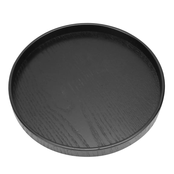 Tebru Wooden Black Round Tea Cup Tray Plates Holder Serving Teahouse Cafe Tea Plate