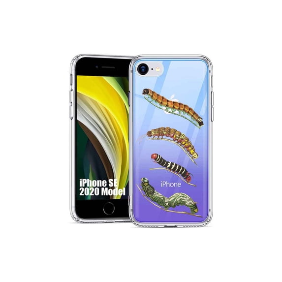 TalkingCase Slim Phone Case Cover Compatible for Apple iPhone SE 2022/3rd/2020/8/7, Caterpillar Print, USA