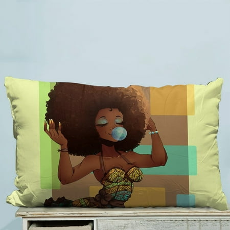 GCKG African Woman Pillow Case Pillow Cover Pillow Protector Two Sides 20 x 30