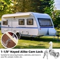 thumbnail image 3 of 12 PCS 1-1/8 Inches Cam Locks, Keyed Alike Cam Lock, Cabinet Cam Lock with Keys, Secure Zinc Alloy Lock Replacement for Truck Toolbox Mailbox File Drawer RV Door, Fit 1 Inch Max Panel Thickness, 3 of 7