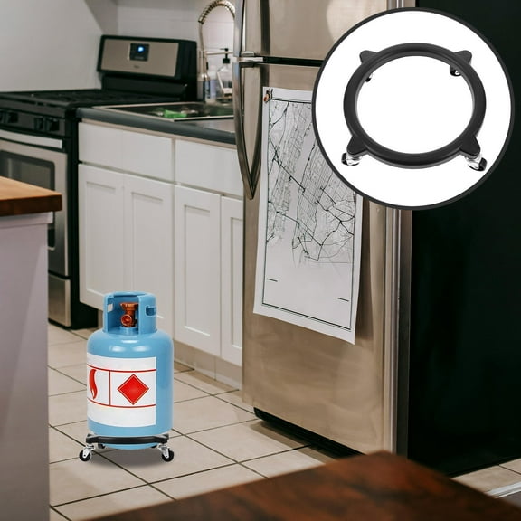 WHAMVOX Stainless Steel Gas Tank Base Foldable Propane Tank Cart Gas Tank Stand for Camping Outdoor Propane Tank Storage