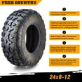 thumbnail image 3 of (2) Premium FREE COUNTRY 8PR ATV/UTV Tires 24x8x12 fit 17-19 Polaris ACE 500, 3 of 8