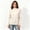 Beige, variant on Women’s Long Sleeve Mock Neck Pullover Tops, Shoulder Button Detail Fall Winter Sweatshirt Top,Sizes M-2XL