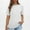 White, variant on Munlar Tunic Tops for Women Summer Beige 2024 Cool Crew Neck Solid Short Sleeve Blouses M