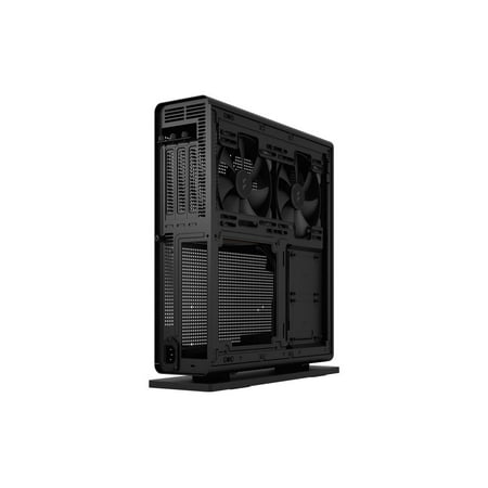 Fractal Design - Ridge Black Mini-ITX Slim Small Form Factor Console PC Case with PCIe 4.0 Riser - Black