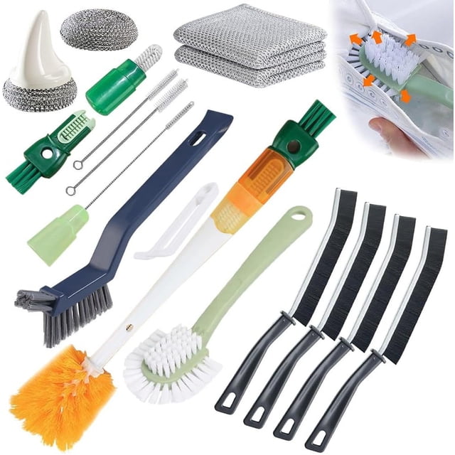 Cepillos de Limpieza de Cocina,Lava biberones,Cepillo para Popotes,Cepillo para Bebe para baño, Cepillo de Limpieza de Espacios, Cepillo de Limpieza 14 Pack