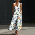 thumbnail image 2 of Stamzod Women's V-Neck Summer Dress Flowy Casual Sleeveless Maxi Sun Dresses Women Beach Vacation Clothes Multicolor G S, 2 of 8
