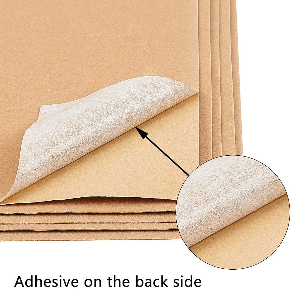 Jewelry Flocking Cloth Polyester Self-adhesive Fabric Rectangle Tan 29.5x20x0.07cm 20pcs/set