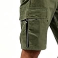 thumbnail image 6 of Thousandth Cargo Shorts for Men Summer Elastic Waist Drawstring Streetwear Shorts Zipper Pocket Casual Shorts Outdoor Hiking Shorts Fashionable Durable Shorts, 6 of 8