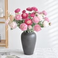 thumbnail image 1 of Peonía flor artificial flocado cabeza loto hogar sala de estar decoración adornos boda decoración flor, 1 of 5