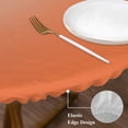 thumbnail image 3 of Orange Ombre Round Tablecloth, Fitted Table Cover with Elastic for 36"-44" Round Tables, Modern Minimalist Gradient Aesthetic Table Cloth Outdoor Indoor Dinning Party Waterproof Tablecloths, 3 of 7