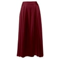thumbnail image 4 of MIXUE Skirts For Women Summer Satin Solid Color A Line Elastic High Waist Casual Elegant Maxi Skirt Activewear,Red,S, 4 of 8