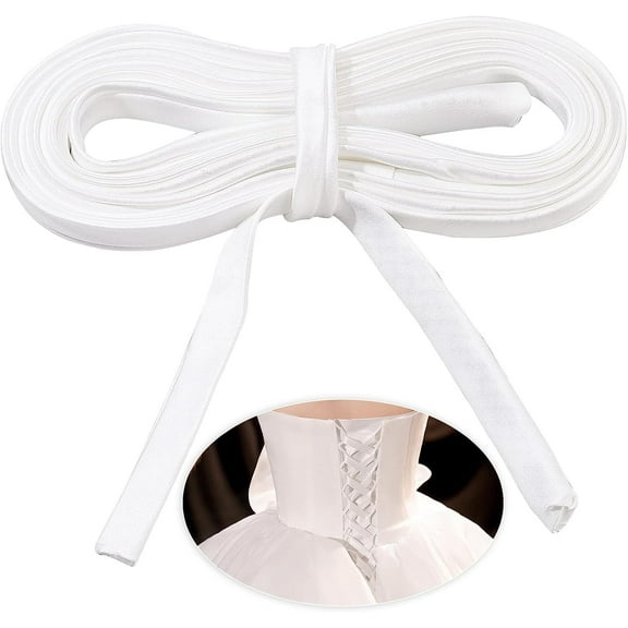Satin Wedding Dress Back Tie Rope White 14~16mm 3.83 Yards(3.5m)/Strand