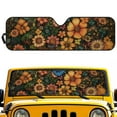 thumbnail image 2 of Uorisanigo Windshield Sun Shade Compatible with 2018-2023 Jeep Wrangler JL 4XE Gladiator JT, Front Window Vintage Floral Print Sunshade Sun Blocker Protection Cover with Storage Bag, 2 of 7