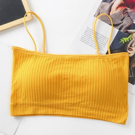 

RPVATI Womens Comfort Soft Padded Bralette Wireless Solid Bra Everyday Wirefree Cami Bra for Women