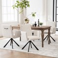 thumbnail image 5 of Kidol & Shellder Boucle Dining Chair Comfy Swivel Kitchen Chair Modern Computer Chair Vanity Chair with High Back and Arms for Home Kitchen Makeup Room, Beige, 5 of 8