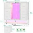 thumbnail image 3 of iSunirm Dresser for Bedroom with Clothes Rack & Shoe Rack, 6 Drawer Dresser with Power Outlet & LED Light, Chest of Drawers for Bedroom, Closet, Hallway, 15.7"D x 45.5"W x 47.2"H, White, 3 of 8