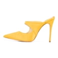 thumbnail image 2 of YDN Women Graceful Pointy Closed Toe Stiletto High Heel Mules Slip On Backless Pumps Clogs Slide Sandals Shoes Size 15 Yellow, 2 of 4