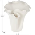 thumbnail image 3 of DecMode 10" Floral Abstract Floral Inspired Cream Ceramic Vase, 3 of 9