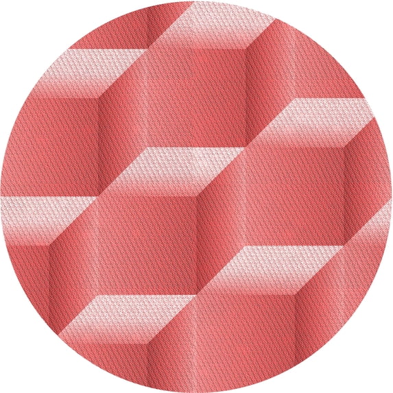 Ahgly Company Machine Washable Indoor Round Transitional Ruby Red Area Rugs, 4' Round