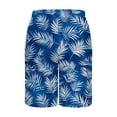 thumbnail image 5 of CHEEREAM Men's Swim Trunks Hawaiian Bathing Mesh Lining Suit Swimsuits Beach Shorts with Pockets Blue XL, 5 of 5
