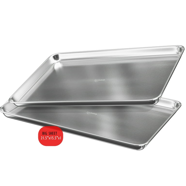 Joytable Aluminum Baking Sheet, Baking Pan Steel Cookie sheet, Large Size  Baking Pan, Nonstick Big Sheet Pan, 6-piece