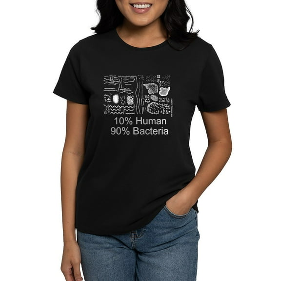CafePress - 90% Bacteria Women's Dark T Shirt - Women's Traditional Fit Dark T-Shirt