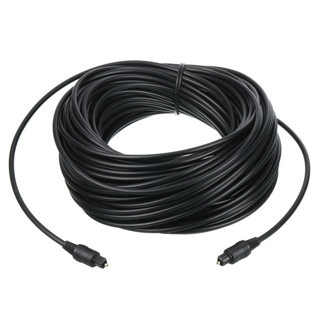 Unique Bargains Fiber Optic Audio Cable Digital Optic Cable 49.2FT TOS Optical Link PVC Plastic Straight,for TV DVD Black