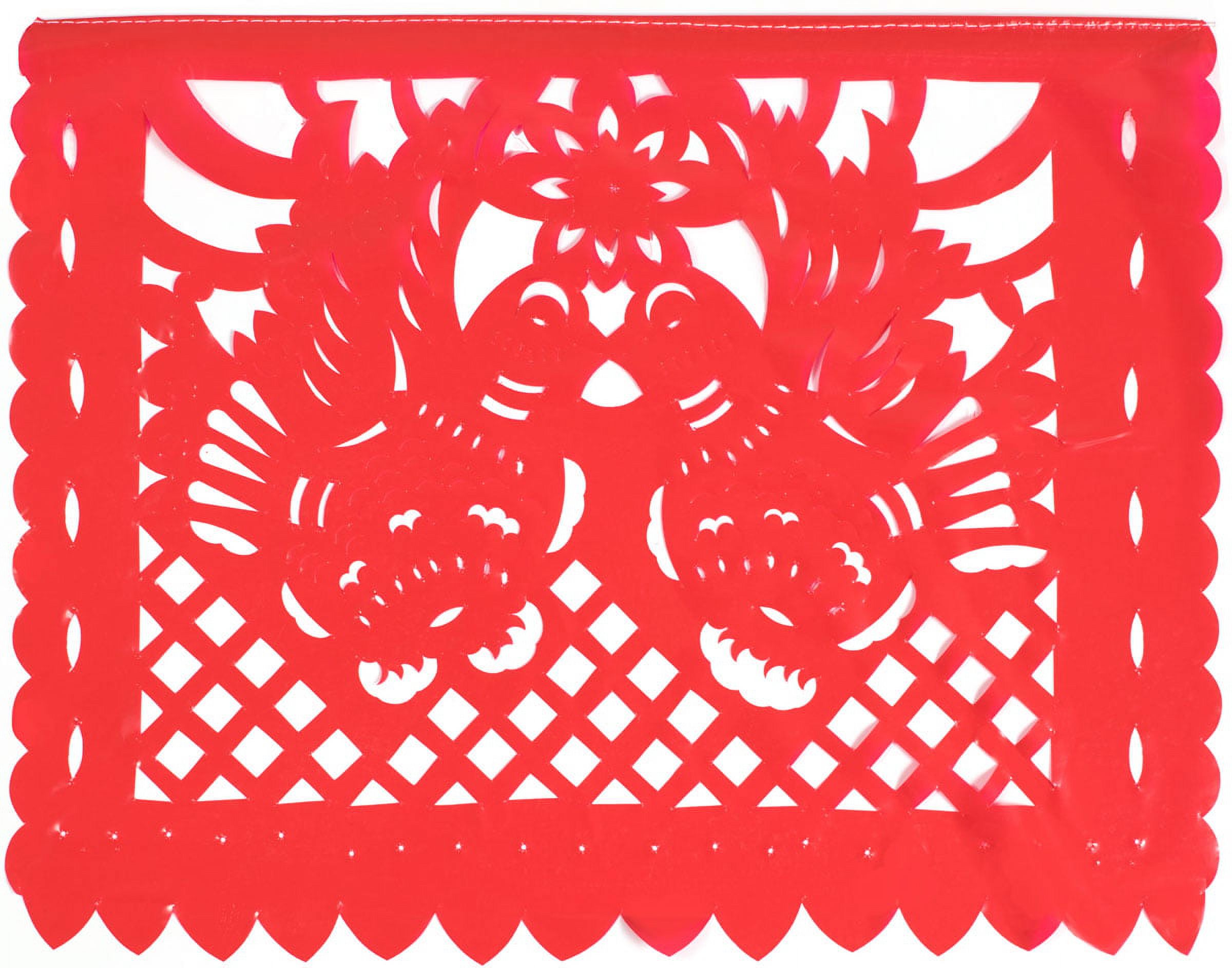 Large Plastic Papel Picado Banner - 15 Feet Long - Two Designs to choose  from (3 Pack, Mexico Querido) 