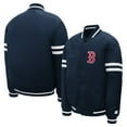 thumbnail image 4 of Youth Starter  Navy Boston Red Sox Team Logo Full-Snap Satin Varsity Jacket, 4 of 4
